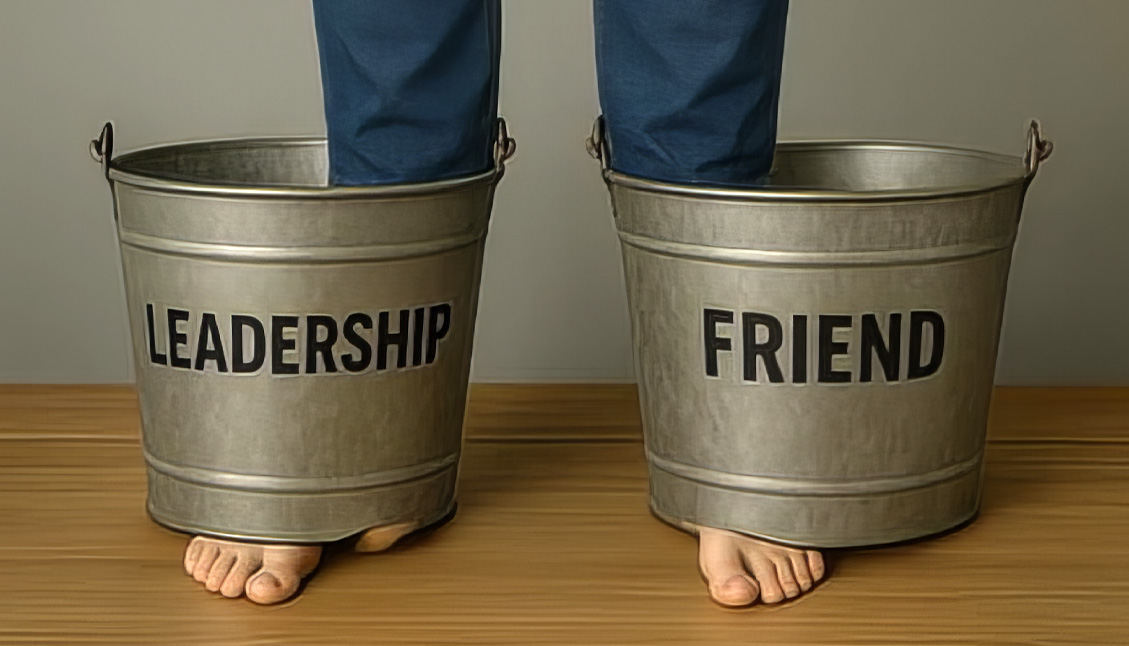 person standing in two buckets